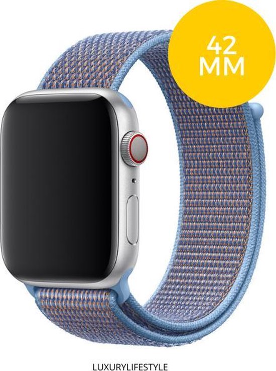 Apple Watch bandje 42 mm Nylon - Blauw - iWatch series 1/2/3/4/5 / 42MM/44  MM | bol.com