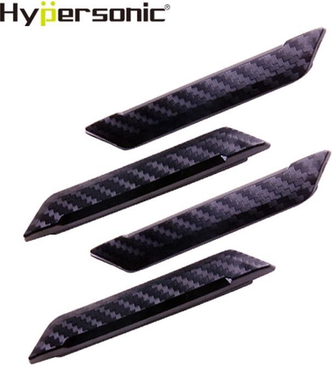 Hypersonic Set universele deurbeschermstrips 97x15mm - Zelfklevend - Carbon-Look - Set à 4 stuks