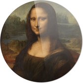 Schilderij - Mona Lisa Leonardo Da Vinci Oude Meesters - Groen En Bruin - 90 X 90 Cm Mona Lisa | Leonardo Da Vinci | Rond Plexiglas | Wanddecoratie | 90cm X 90cm | Schilderij | Oud