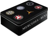 Bewaarblik / koektrommel - Mercedes Logo Evolutie