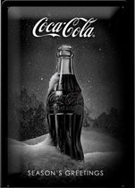 Coca Cola Season's Greetings Metalen wandbord in reliëf 20 x 30 cm.