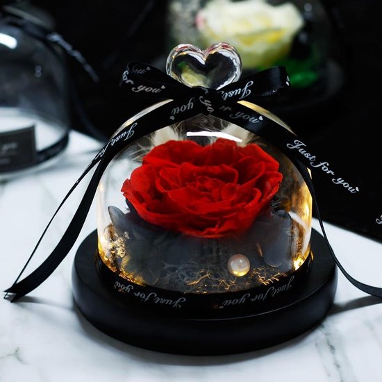 Onsterfelijke Roos in Glas – Rood - Moederdag – Valentijn cadeautje – Huwelijk – Roos in Glas – Decoratief