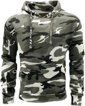 Grijze Hoodie heren met capuchon - Light Sport Sweater - Camouflage kleding - Urban - Maat XL