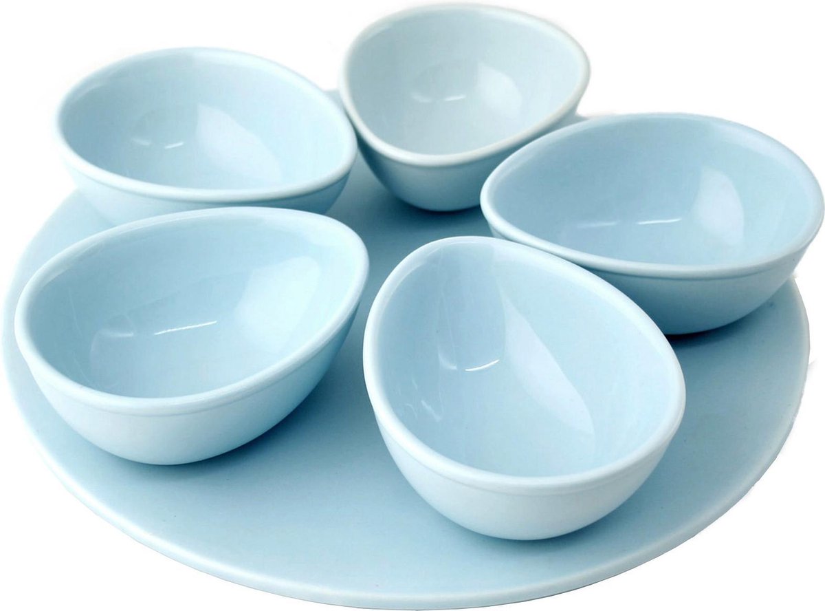 Appetiser/Dip bowls, set of 5, blue