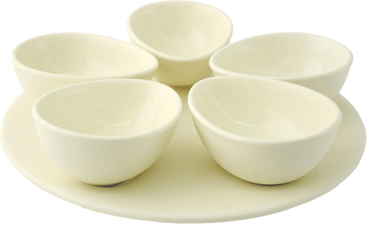 Appetiser/Dip bowls, set of 5, cream