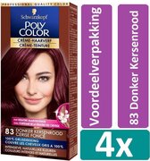 Poly Color - 83 Donker Kersenrood - Haarverf - 4 stuks - Voordeelverpakking