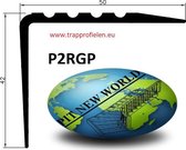 PVC -ANTISLIP TRAPPROFIEL -ZELFKLEVEND P2RGP ZWART 50X42 mm X 110 cm X (set van15 stuks )