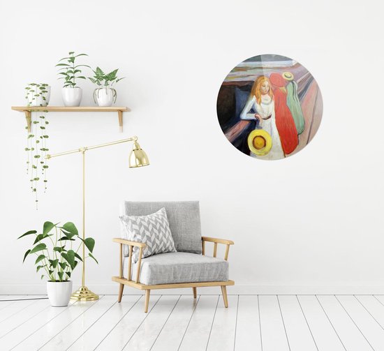 Mädchen auf der Brücke anagoria| Croquer | Plexiglas rond | Décoration murale | 40 cm x 40 cm | Peinture | Maîtres anciens | Photo sur plexiglas