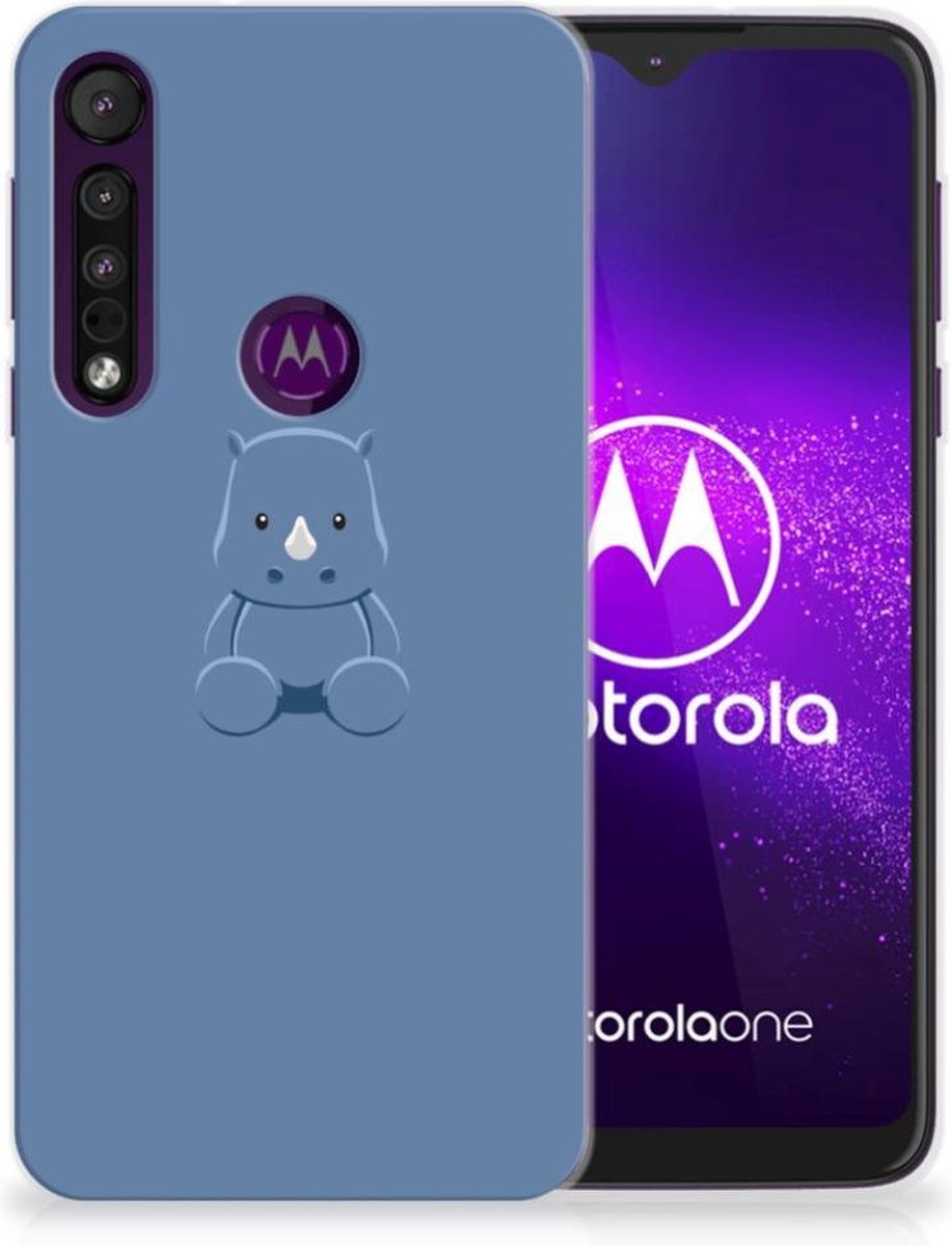 Motorola One Macro Telefoonhoesje met Naam Baby Rhino