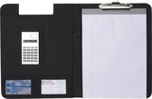 Luxe Lederen Schrijfmap Clipboard A4 - Klembord Met Omslag - Met Pasjeshouder & Schrijfblok - Zwart