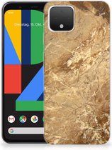Google Pixel 4 TPU Siliconen Hoesje Marmer Beige
