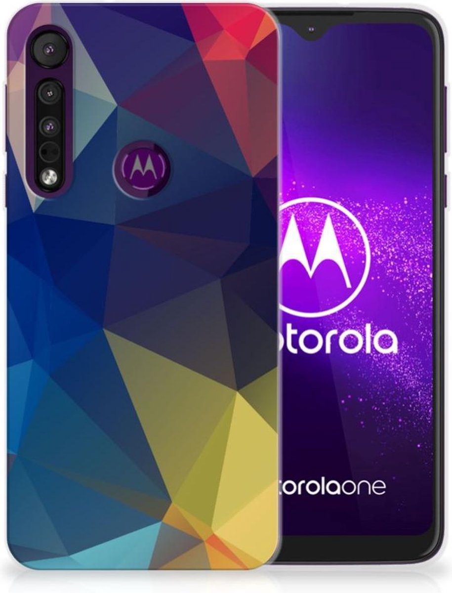 Motorola One Macro TPU Hoesje Polygon Dark