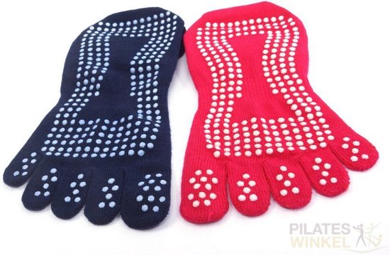 Zwarte antislip sokken 'Toes' - voor Yoga, Pilates @ Piloxing - meerdere  kleuren... | bol