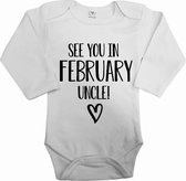 Baby rompertje aankondiging oom februari-Maat 56