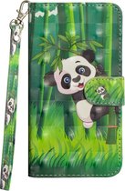 Panda in woud agenda wallet case hoesje Motorola Moto E6 Play