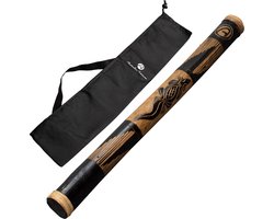 foto van Rainstick 60cm carved inclusief nylon bag