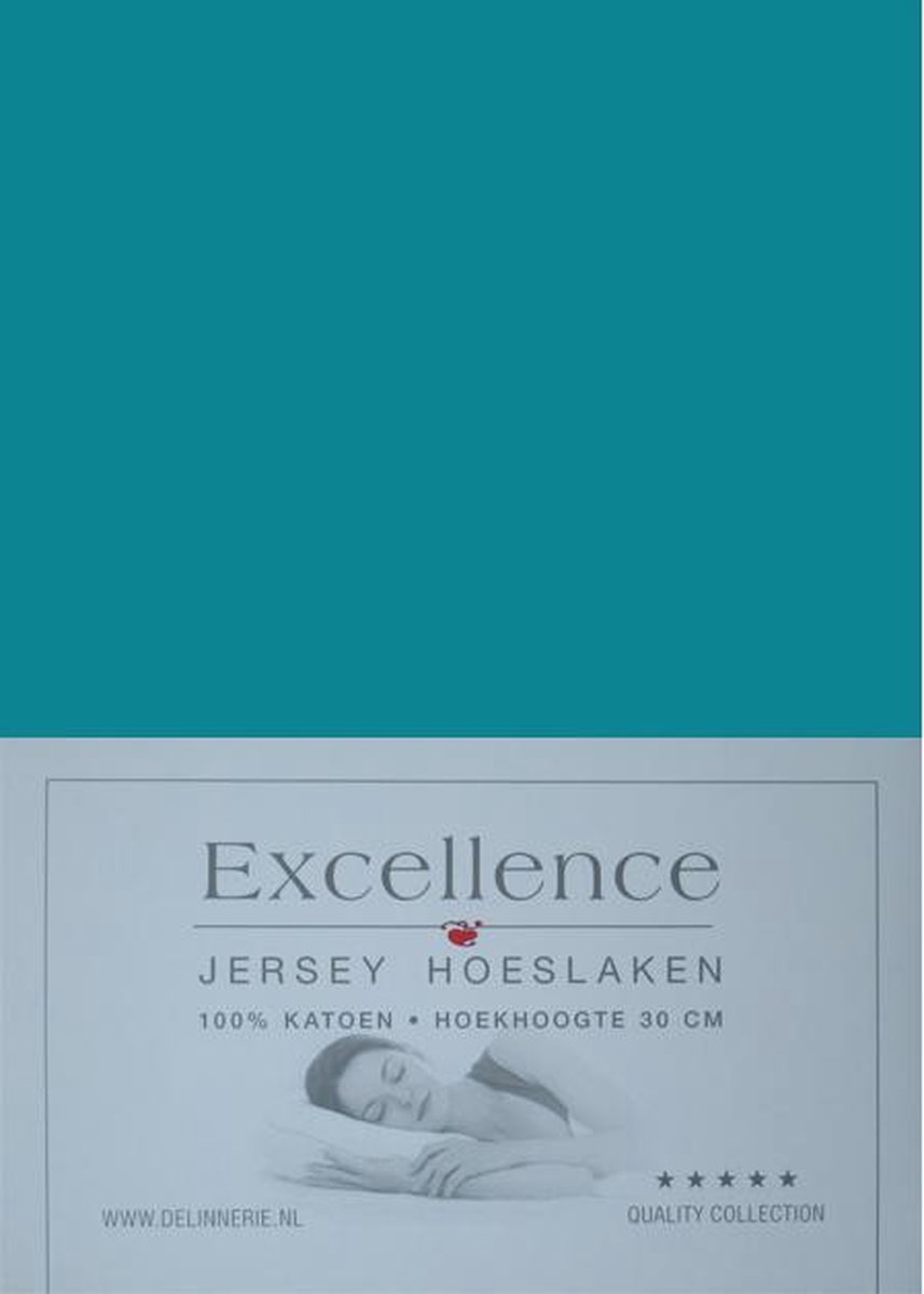 Excellence Jersey Hoeslaken - Eenpersoons - 90/100x210/220 cm - Sea Green