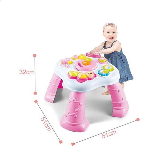 Baby Activiteiten tafel - Speeltafel - Educatieve speelgoed - Met muziek -  Roze | bol
