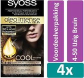 Syoss Oleo Intense 4-50 IJzig Bruin Haarverf 4 stuks Voordeelverpakking