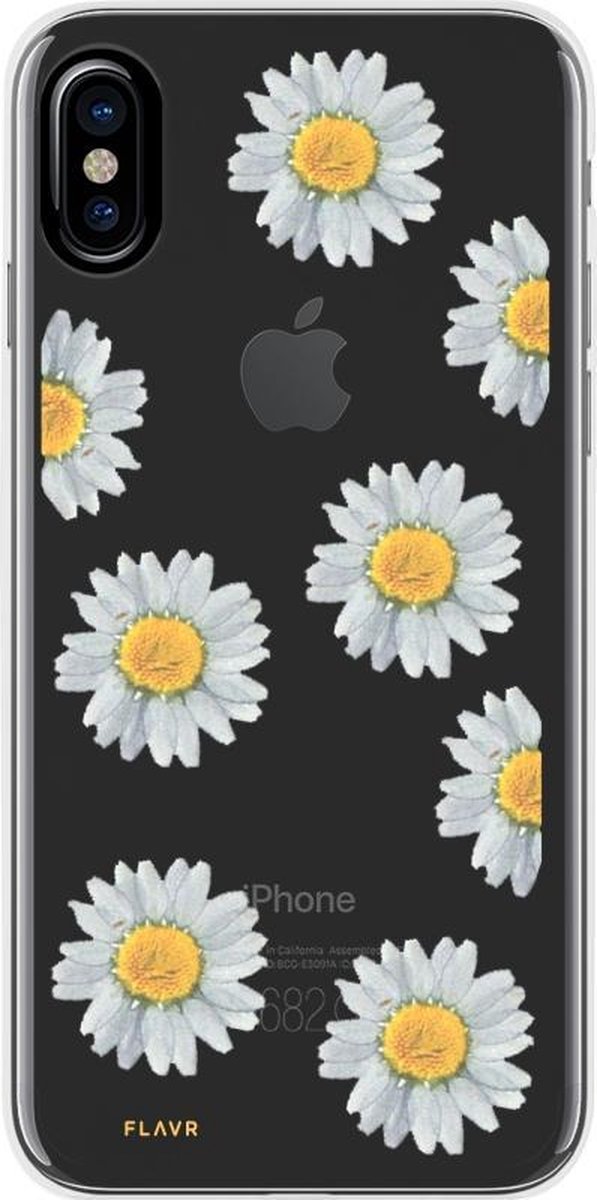 FLAVR iPlate Echte Bloem Madeliefje iPhone X XS hoesje - Bloemen Case