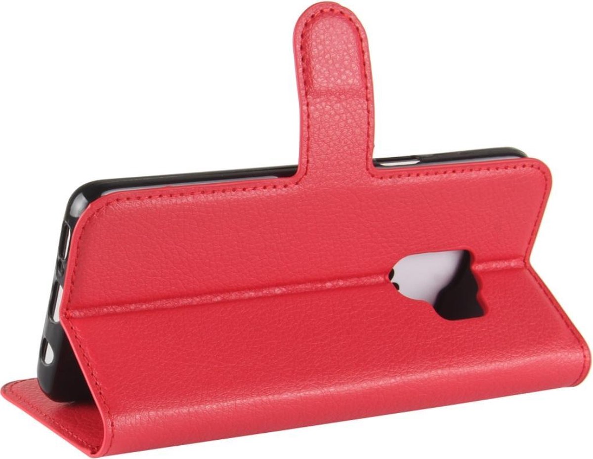 Mobigear Telefoonhoesje geschikt voor Samsung Galaxy S9 Hoesje | Mobigear Classic Bookcase Portemonnee | Pasjeshouder voor 3 Pasjes | Telefoonhoesje voor Pinpas / OV Kaart / Rijbewijs - Rood