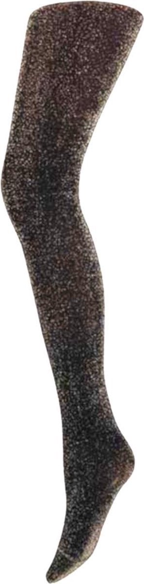 Glitter panty zwart met lurex glitters kleur: zilver maat: L/XL