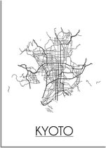 DesignClaud Kyoto Plattegrond poster A2 + Fotolijst zwart