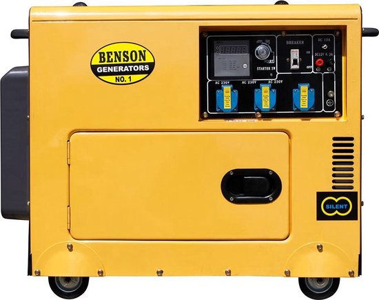 Ziek persoon glas automaat Benson generator aggregaat diesel 5000 watt 3x 220V | bol.com