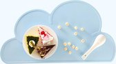 Siliconen Placemat Cloud / Kids Silicone Cloud Placemat / Wasbare draagbare placemat / Dinnerware Table Mat / Licht Blauw