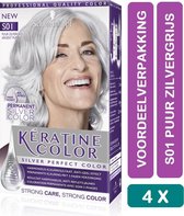Schwarzkopf Keratine Color Haarverf S01 Puur Zilvergrijs 4 Stuks Voordeelverpakking