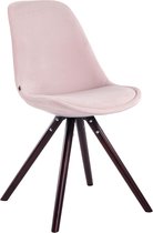 CLP Toulouse - Eetkamerstoel - Rond frame - Fluweel roze cappuccino (eik)