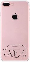 Apple Iphone 7 Plus / 8 Plus Transparant siliconen hoesje (ijsbeer)