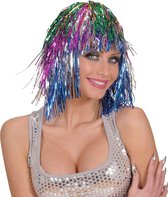 Disco Pruik Tinsel Multicolor  | Breaklight.be