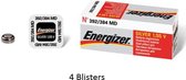 4 stuks (4 blisters a 1 stuk) Energizer 384/392 knoopcel Zilver-oxide (S) 1,55 V horloge batterij