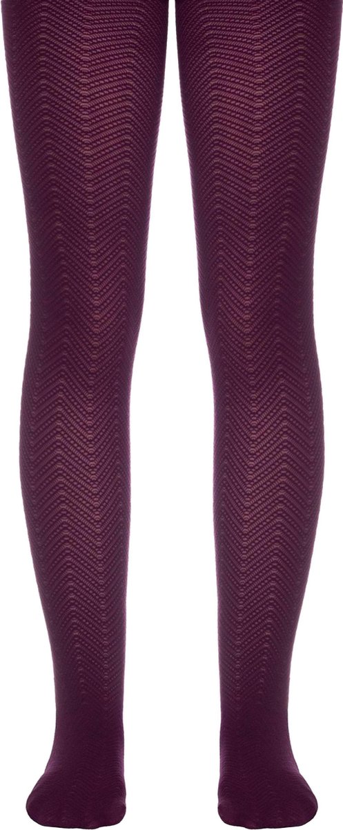 Fashionista kinderpanty zig-zag, donkerpaars, maat 116-122,(in verpakking).