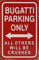 Wandbord - bugatti parking only -20x30cm-