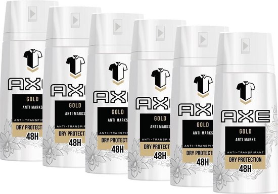 Axe Gold Dry Protection Deodorant spray - 6 x 150 ml