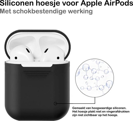 Étui pour Apple AirPods Coque en silicone pour boîtier - Noir | bol.com