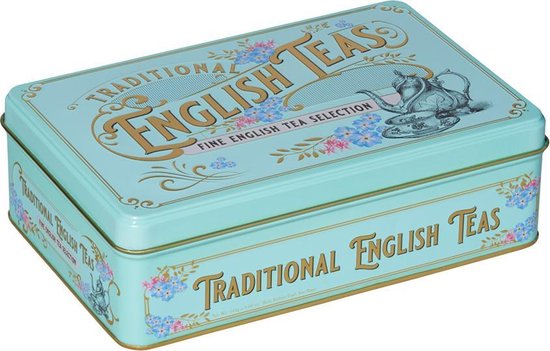 New English Teas Vintage Victorian Tin English Selection Totaal 72 Teabags English Afternoon - Earl Grey - English Breakfast