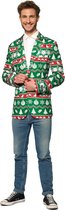 Suitmeister Christmas Green Nordic Jacket - Heren jasje - Groen - Kerstblazer - Maat S
