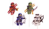 LEGO Ninjago | 24 stuks | cocktail prikker | cupcake decoratie | prikkers met versiering | taartversiering