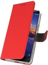 Wallet Hoesje voor Nokia 3.1 Rood