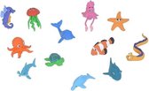 Zeedieren/oceaan babydieren speelgoed 24-delig - Plastic kleine speelfiguren voor kinderen