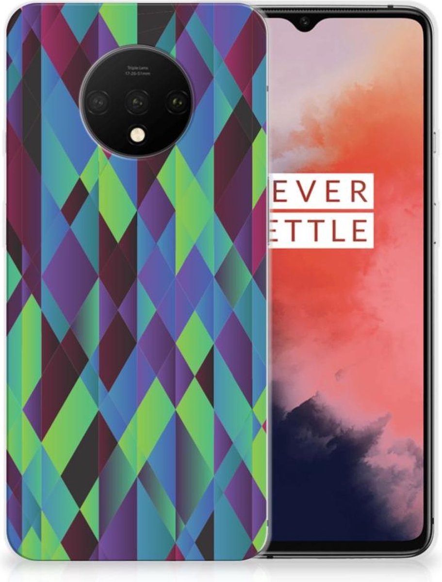 OnePlus 7T TPU Hoesje Abstract Green Blue