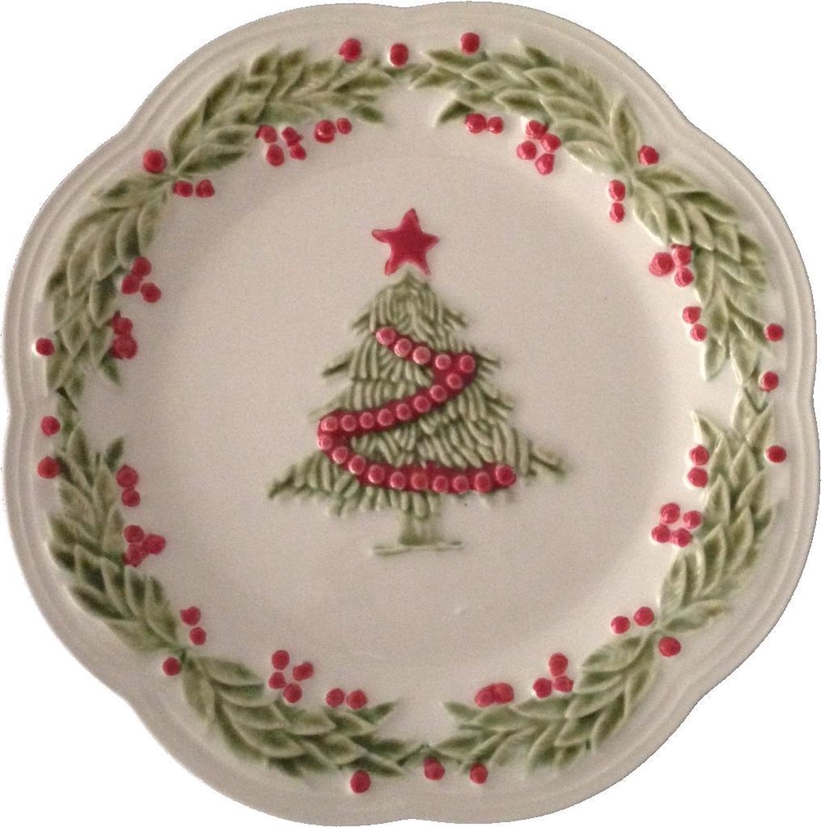 Kerstservies Natal Bordallo Pinheiro Bord 21 cm