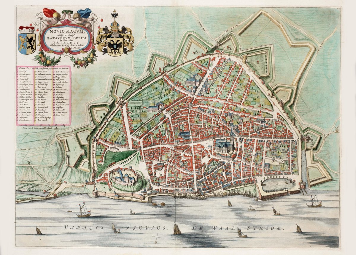 Esque Poster Historische Oude Kaart Nijmegen - Stadsplattegrond - 1649 - Large 50x70 cm - Plattegrond Losse poster