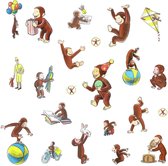 muurstickers Curious George vinyl 22 stuks