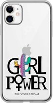 Apple Iphone 11 transparant siliconen cactus hoesje - Girl Power