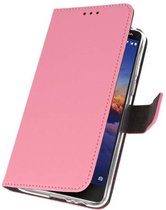 Wallet Case Hoesje voor Nokia 3.1 Roze