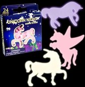 Unicorn Night - Glow in the dark - Unicorn stickers - 24 stuks - Muurstickers - Sterrenhemel - Kinderkamer - Stickers